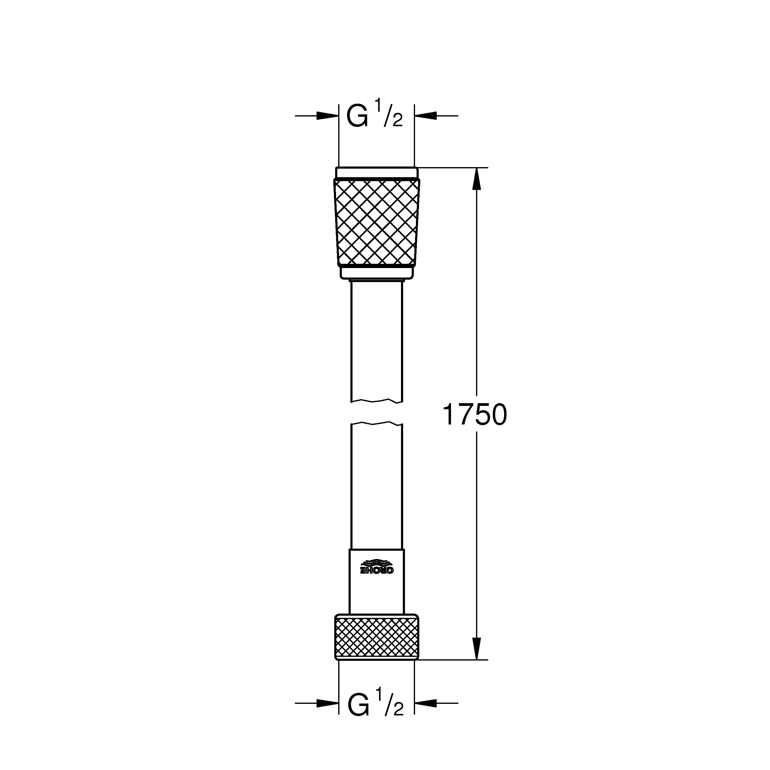 Grohe Brauseschlauch Relexaflex 28154_2, 1.750 mm, Universalanschluss 1/2'' x 1/2'', chrom, 1 Stk.