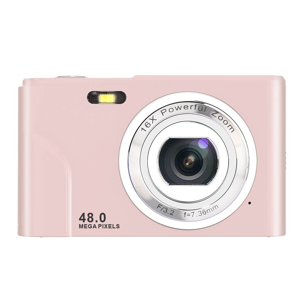 Digitalkamera 48MP mit 16x Digitalzoom, HD-Display, 2.4 Zoll IPS-Bildschirm Pink
