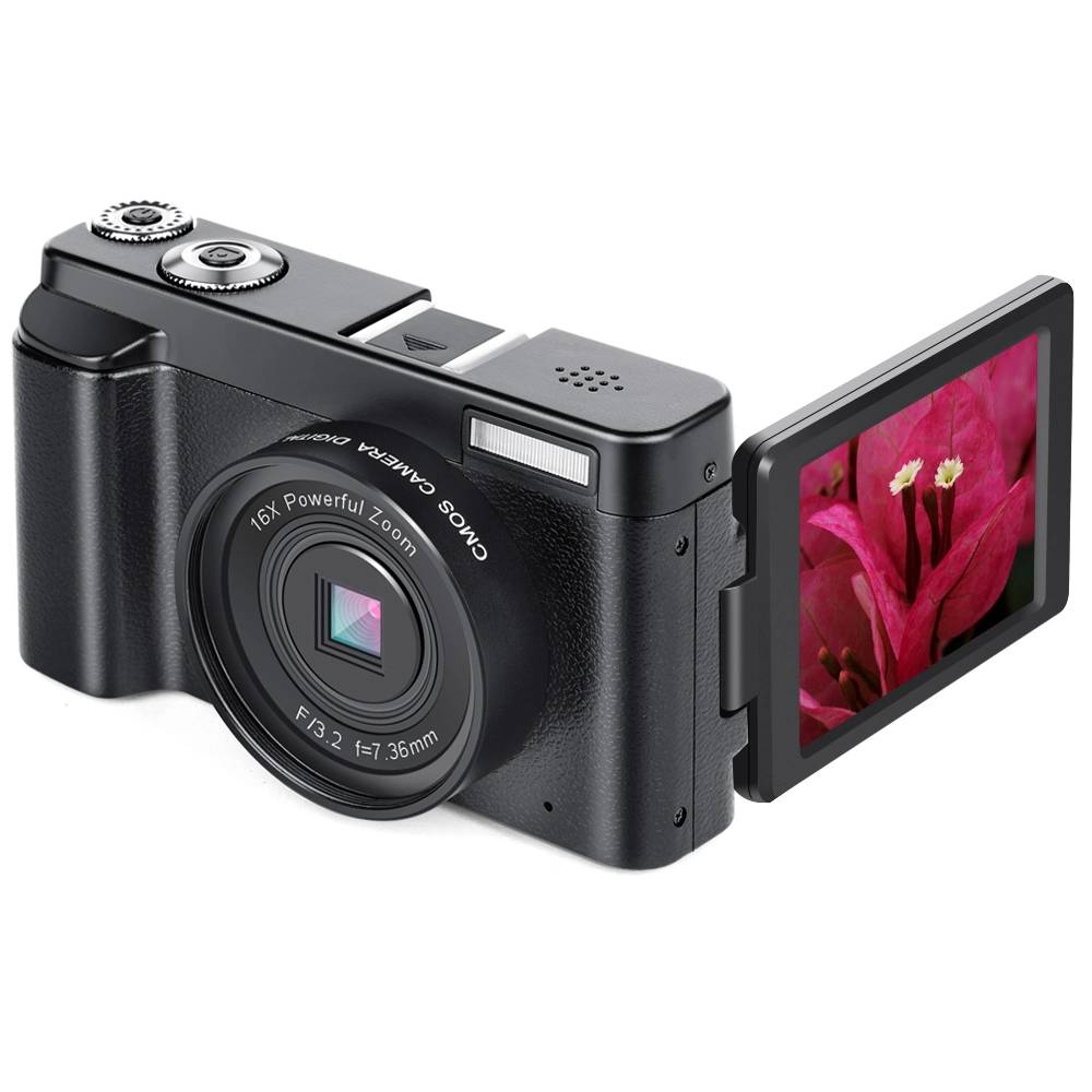 Digitalkamera 4K 48MP 3,0 Zoll IPS-Bildschirm mit festem Fokus Black