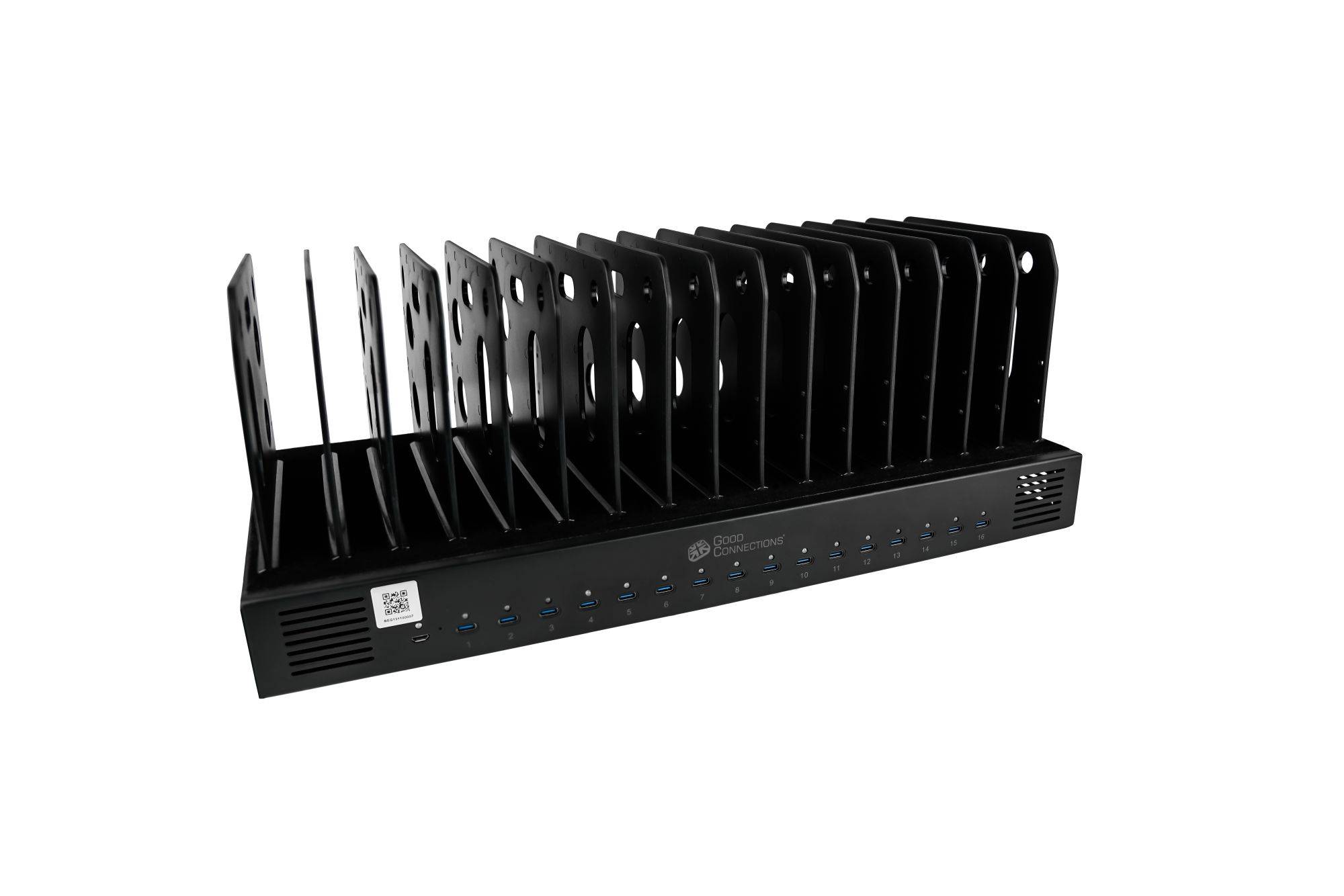USB-Desktop-Schnellladestation 1000W, 16-Port (16x USB-C™), PD 3.0, PPS, QC 5, schwarz, Good Connections®