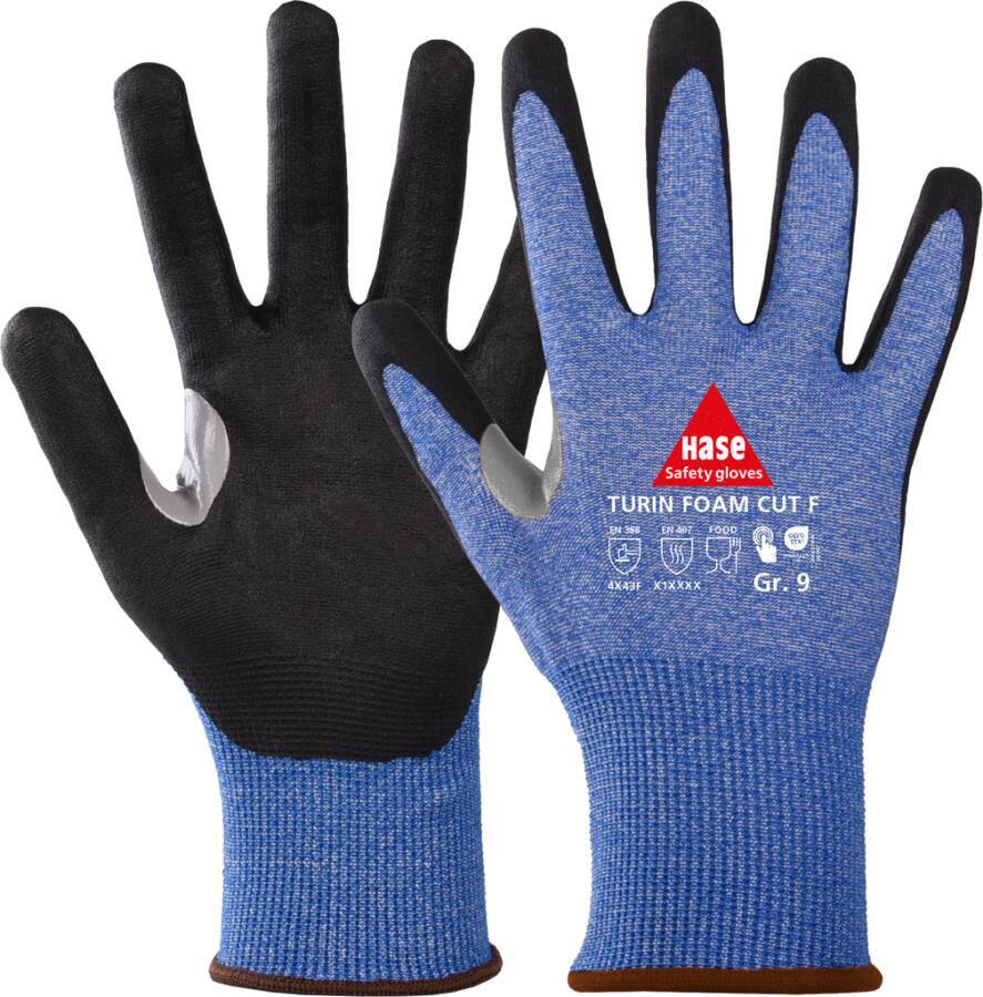 Schnittschutzhandschuh Turin Foam Cut F 508571-09 Größe 09 Farbe blau / schwarz Trägermaterial Nylon/Tungsten, HPPE-Fa