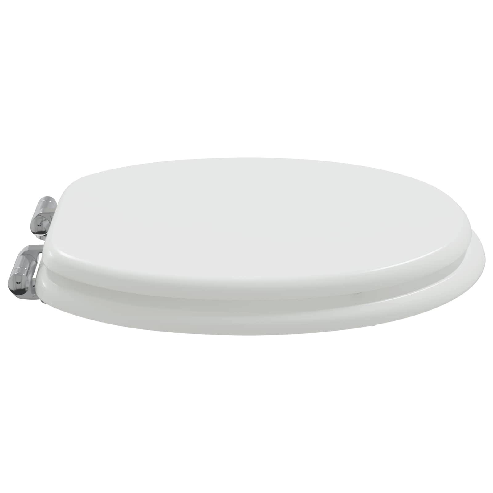 vidaXL Soft-Close Toilettensitz Weiß 44 x 38 cm MDF-Platte