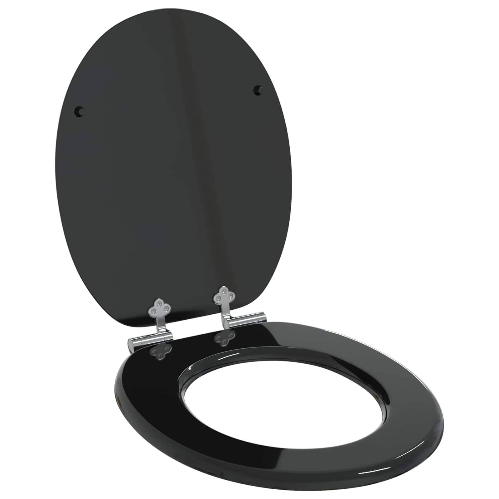 vidaXL Soft-Close Toilettensitz Schwarz 44 x 38 cm MDF-Platte