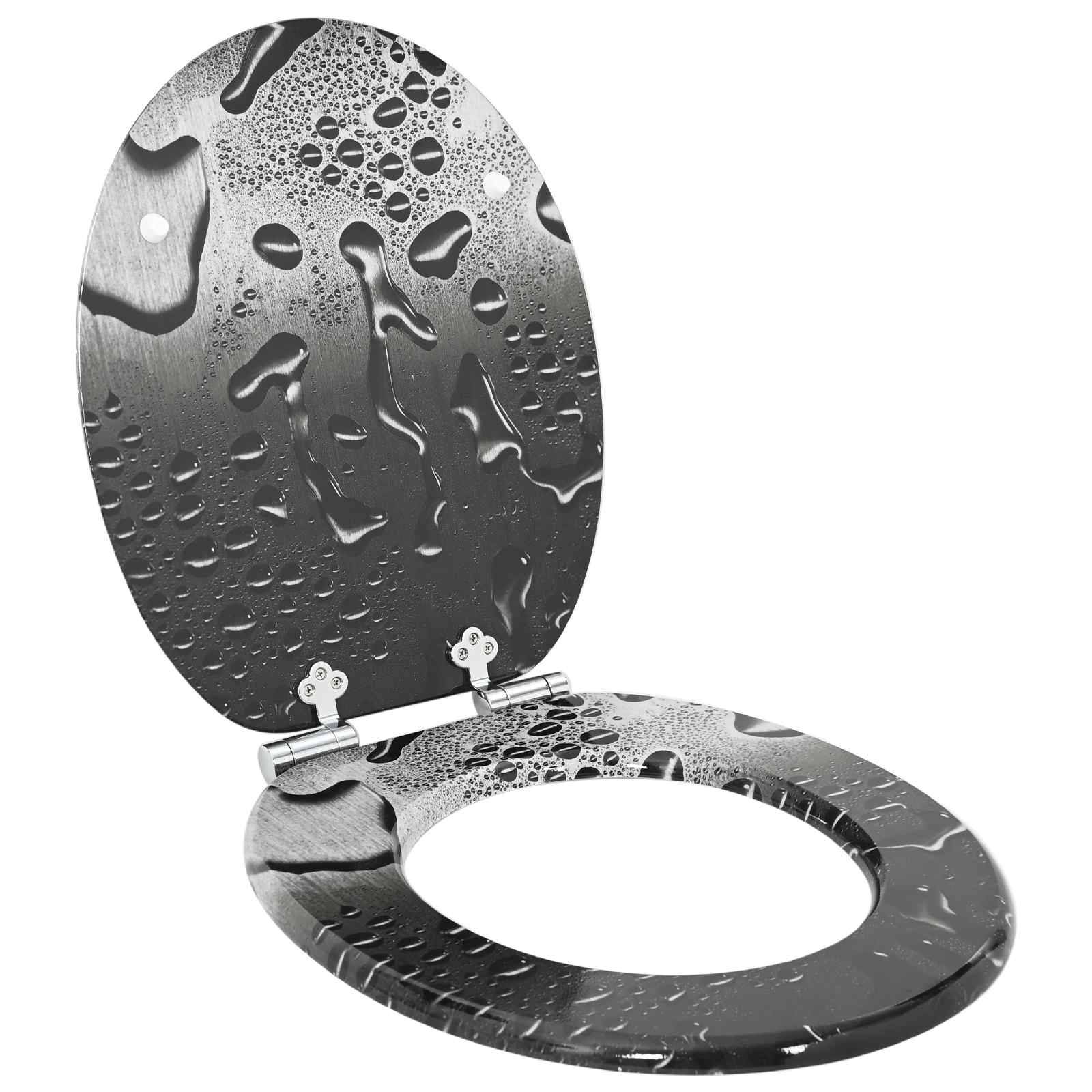 vidaXL Soft-Close Toilettensitz 2 pcs Grau 44 x 38 cm MDF-Platte