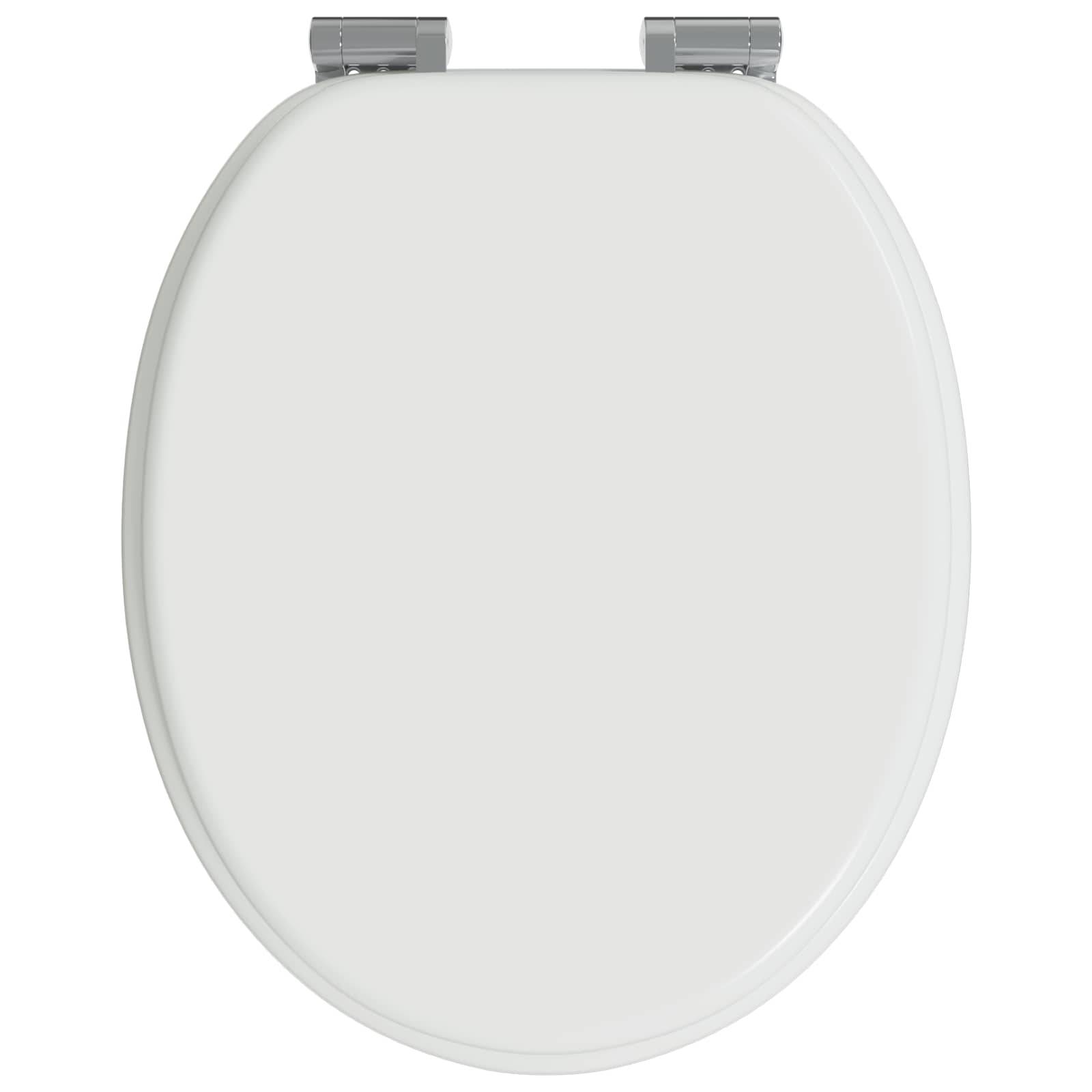 vidaXL Soft-Close Toilettensitz Weiß 44 x 38 cm MDF-Platte