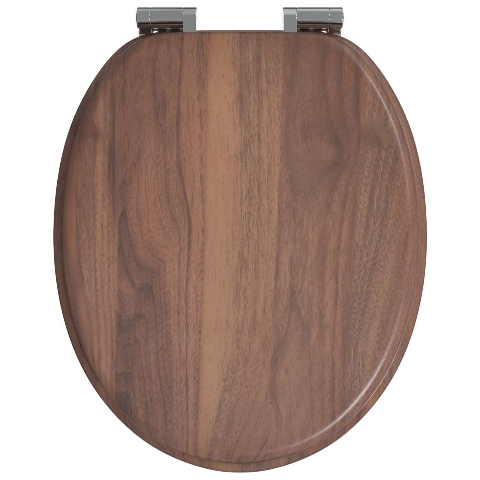 vidaXL Soft-Close Toilettensitz Braun 44 x 38 cm MDF-Platte