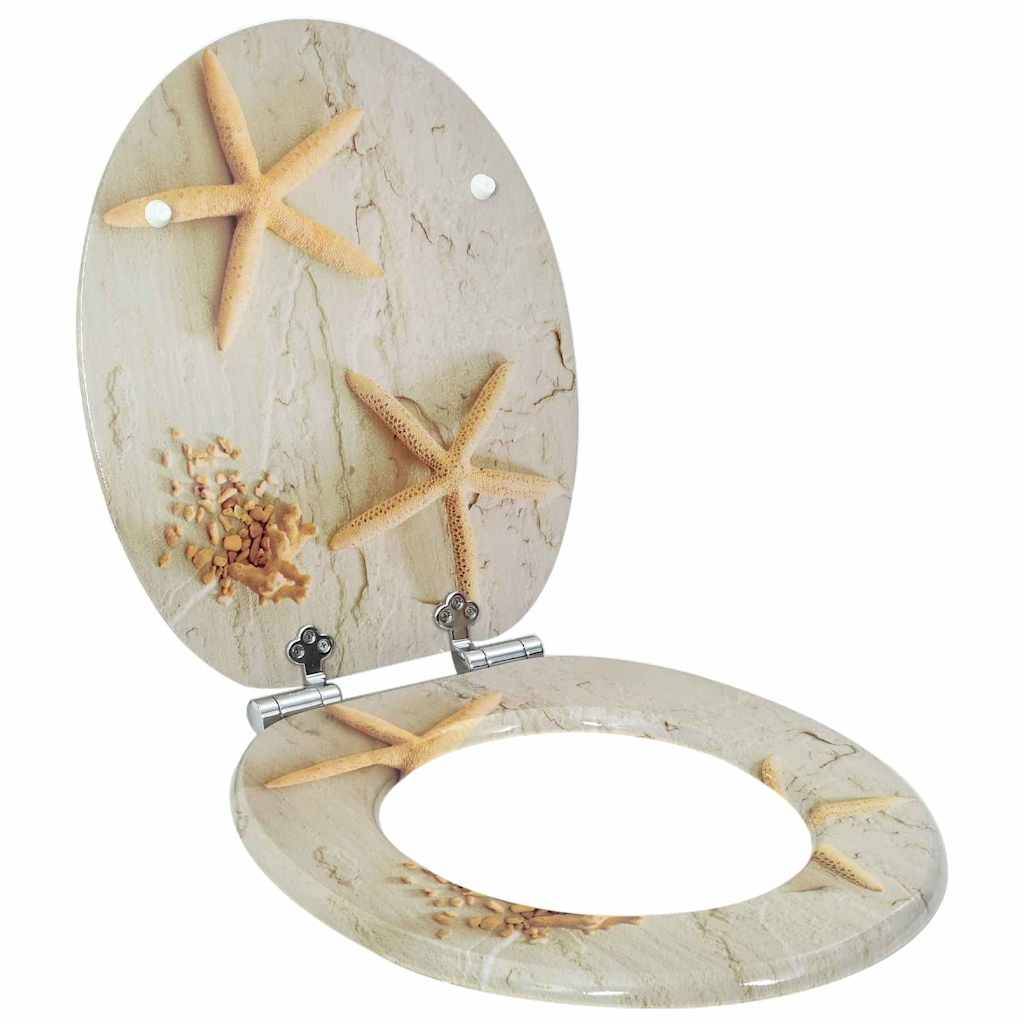 vidaXL Soft-Close Toilettensitz Gelb und Weiß 44 x 38 cm MDF-Platte