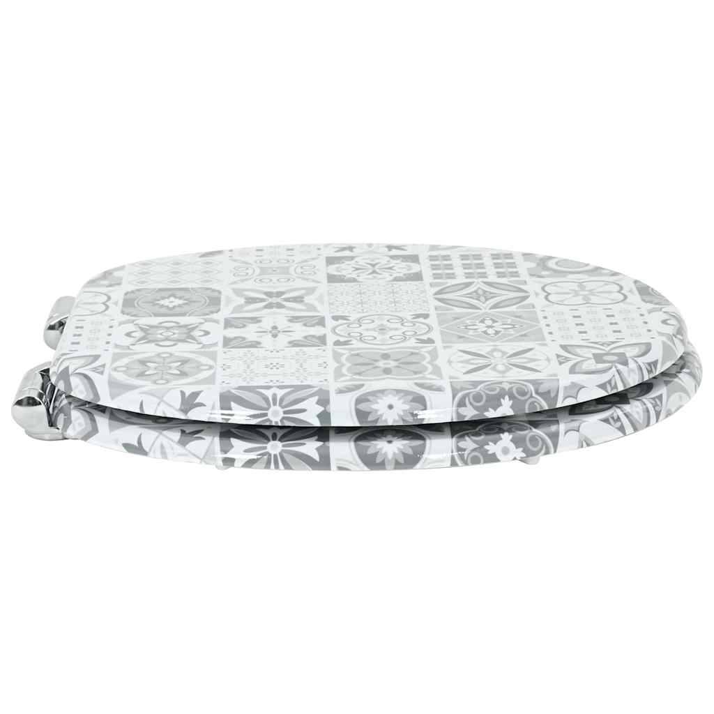 vidaXL Soft-Close Toilettensitz Blau und Weiß Porzellan 44 x 38 cm