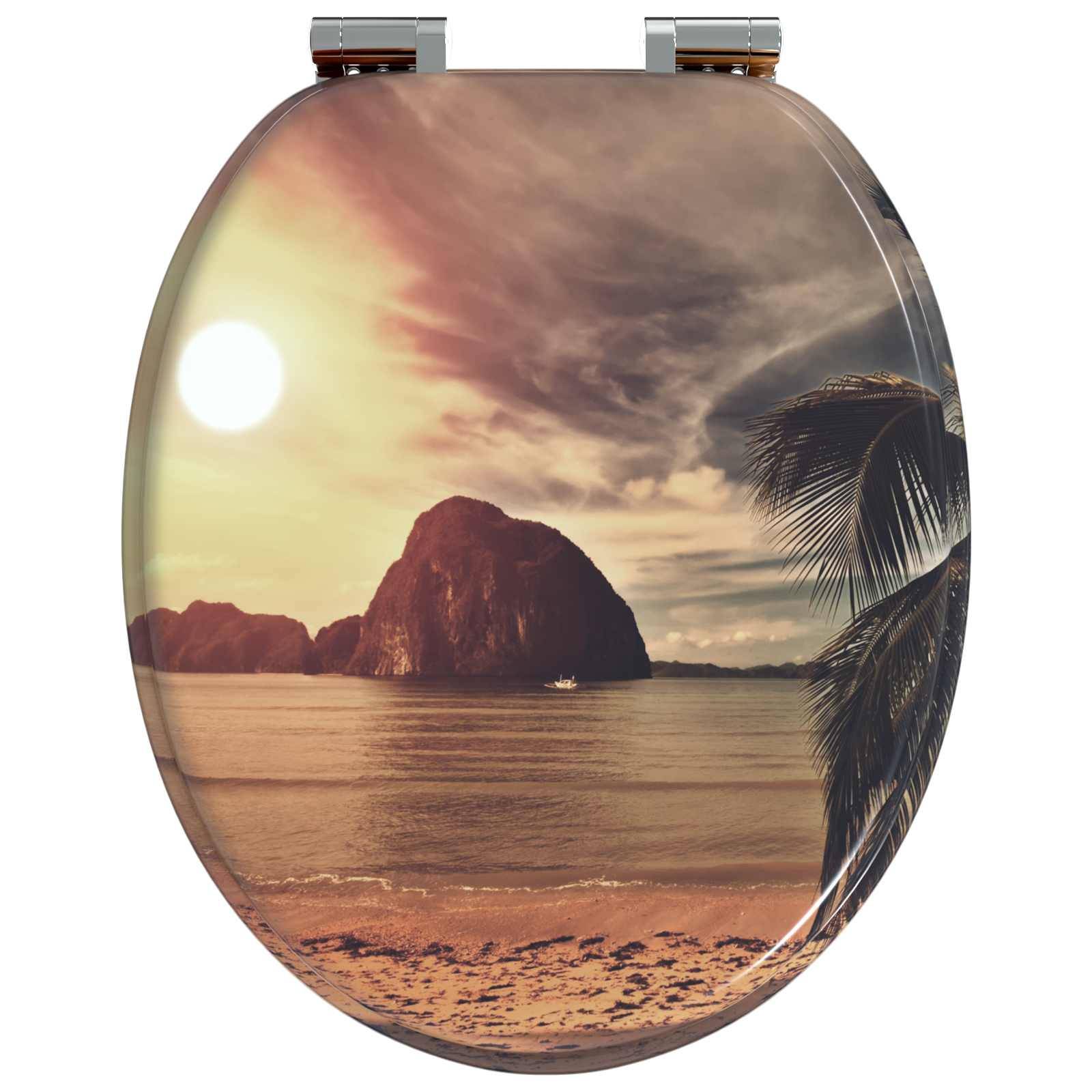 vidaXL Soft-Close Toilettensitz Orange 44 x 38 cm MDF-Platte