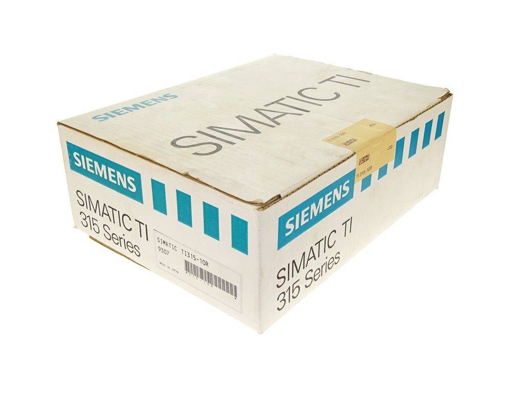 Eine Produktbox der Siemens SIMATIC TI 315 Serie wird gezeigt, gekennzeichnet mit der Modellnummer und dem Markennamen.