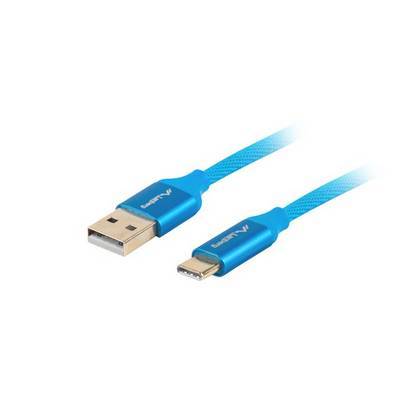 LANBERG USB-C(M)->USB-A(M)2.0 Kabel 1,8m PREMIUM QC 3.0 blau Multimedia-Technik USB-Kabel
