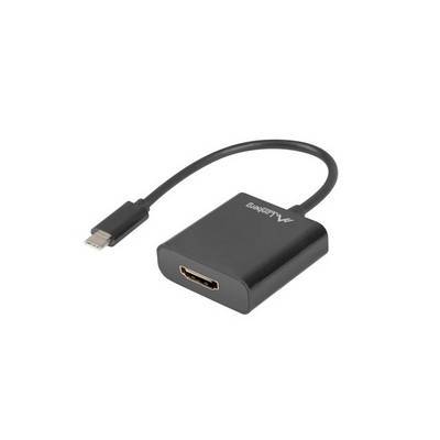 LANBERG USB-C(M)3.1->HDMI(F) Kabel 0,15m schwarz Multimedia-Technik USB-Kabel