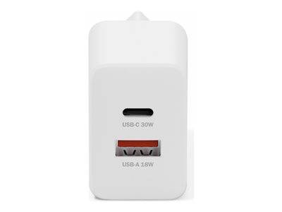 DIGITUS USB-Ladegerät GaN 30W, 1x USB-C, 1x USB-A weiß Multimedia-Technik Ladegerät