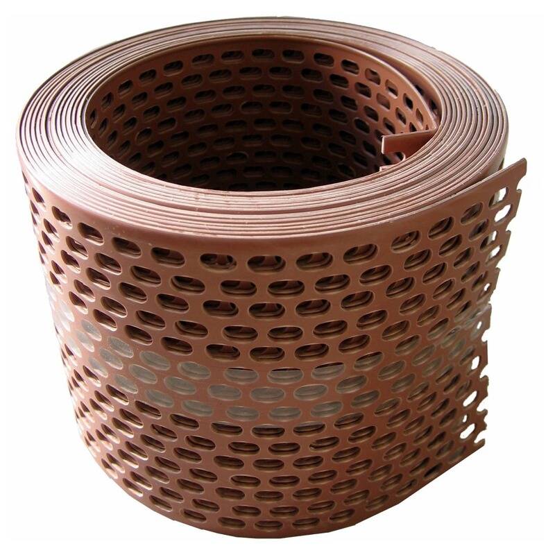 Traufgitter 50 mm, ziegelrot - Rolle a 5 m - Lüftungsband aus Hart-PVC - UV-stabilisiert