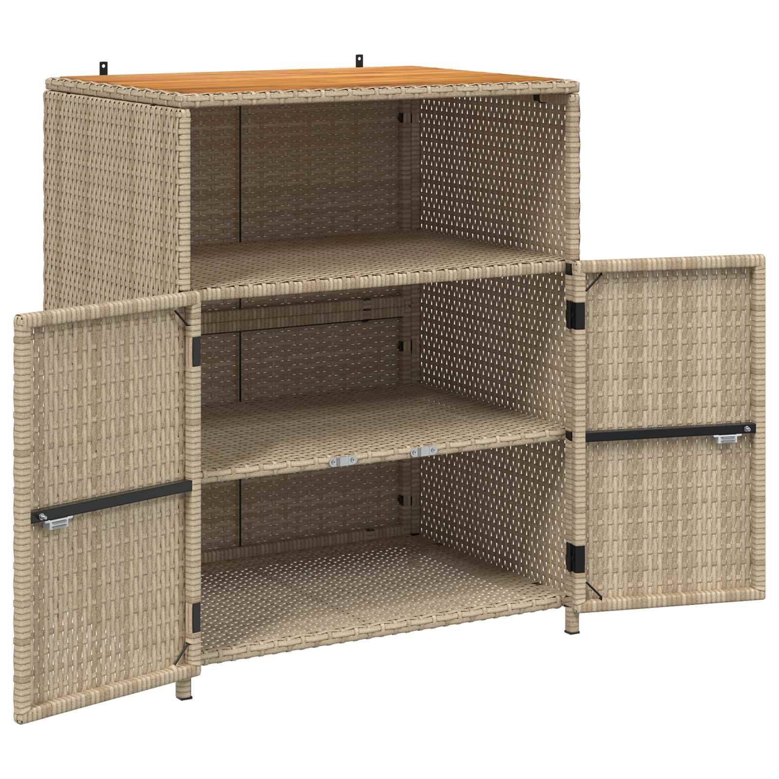 vidaXL Schrank mit Tür Beige 70 x 50 x 87 cm Polyester und Roly Ratten