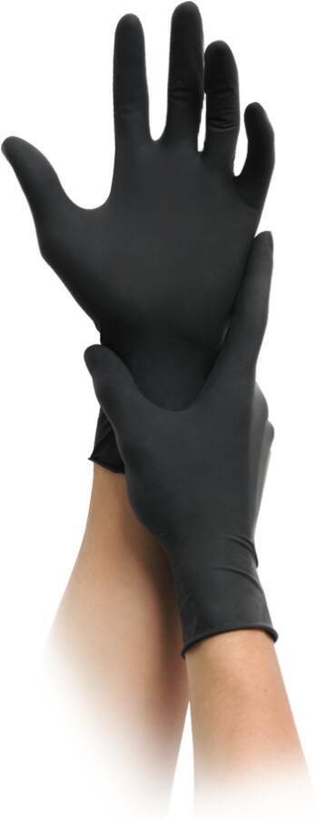 Einmalschutzhandschuh Nitril nitril Black 710544S Größe S Farbe schwarz Trägermaterial Nitril Gauge - Mat.-Stärke 0,05