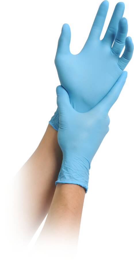 Einmalschutzhandschuh Nitril solution 100 PF 710542XL Größe XL Farbe blau Trägermaterial Nitril Gauge - Mat.-Stärke 0,