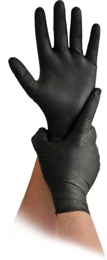 Einmalschutzhandschuh Nitril Diamond Grip black 710546M Größe M Farbe schwarz Trägermaterial Nitril Gauge - Mat.-Stärk