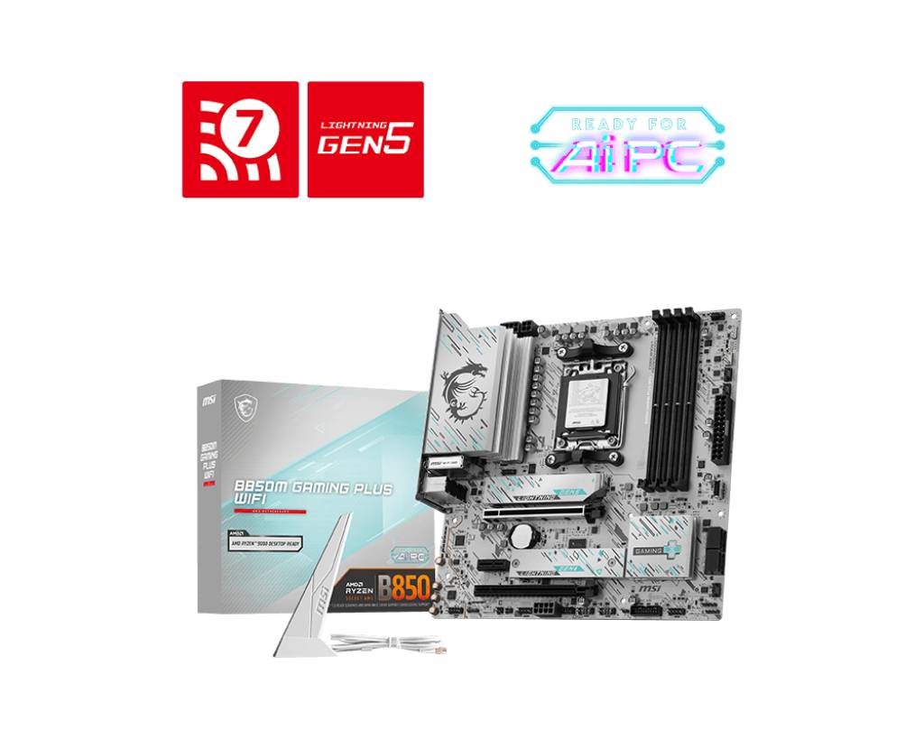 MSI B850M GAMING PLUS WIFI - Motherboard - micro ATX - Socket AM5 - AMD B850 Chipsatz - USB-C 3.2 Gen2, USB 3.2 Gen 1 - 5 Gigabit Ethernet, Wi-Fi