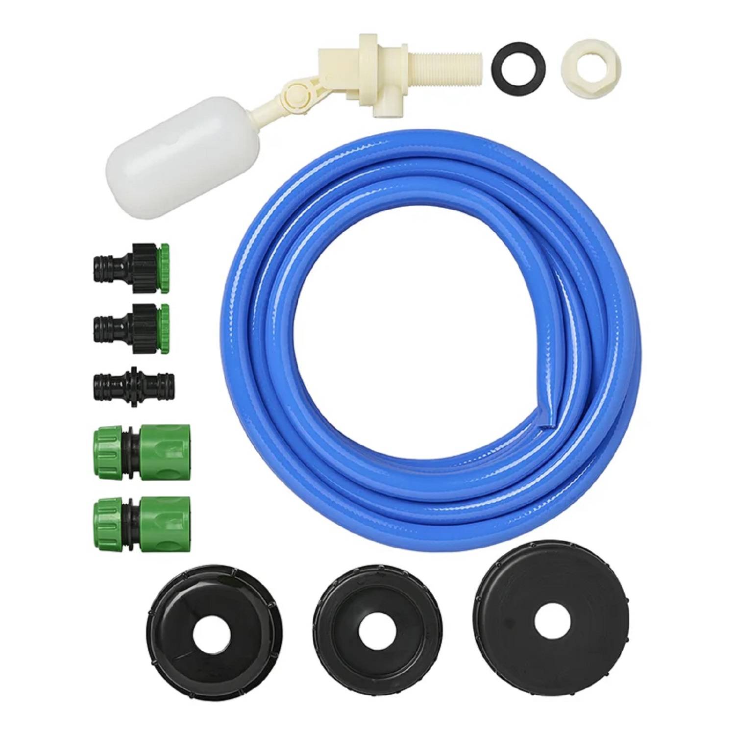 Wasserhahn Adapter 3/4 Zoll Set 7,5 m Schlauch Ventil Kappen