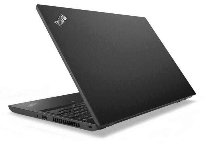Ein schwarzer Laptop mit der Markenbezeichnung 