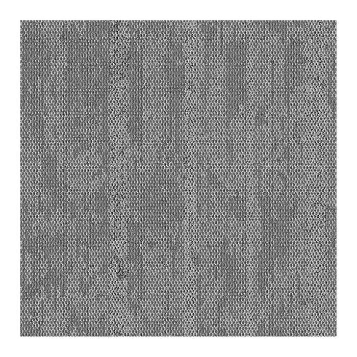 Ein schwarzweißes abstraktes Muster mit vertikalen Linien und einer gewebten Textur, die detailliertem Textil oder Stoff ähnelt.