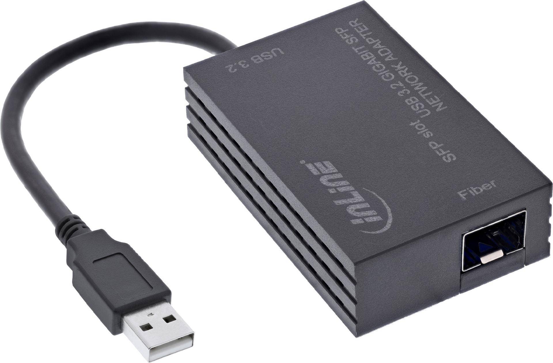 InLine USB-A zu SFP Gigabit Fiber Netzwerkadapter 10/100/1000 Mb/s