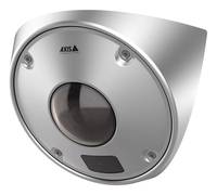 Eine silberfarbene, kuppelförmige Überwachungskamera mit transparenter Linsenabdeckung, für die Deckenmontage konzipiert, typischerweise zur Videoüberwachung verwendet.