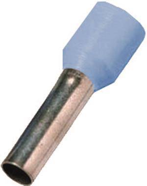 Ein blauer zylindrischer Drahtverbinder mit metallischer Spitze, verwendet zum sicheren Verbinden von Elektrodrähten.