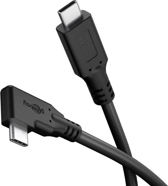 Goobay USB-C -Kabel 90° USB4 2 m schwarz