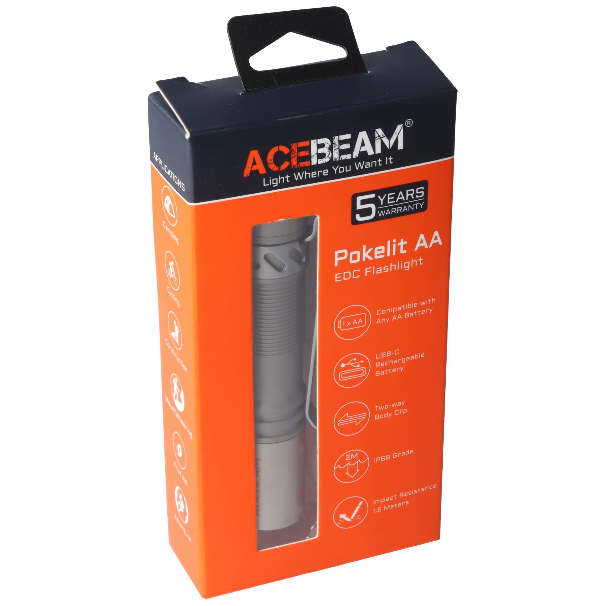 AceBeam Pokelit AA, 10th Anniversary Edition, 500 Lumen, Limited Edition, mit 10th Gravur