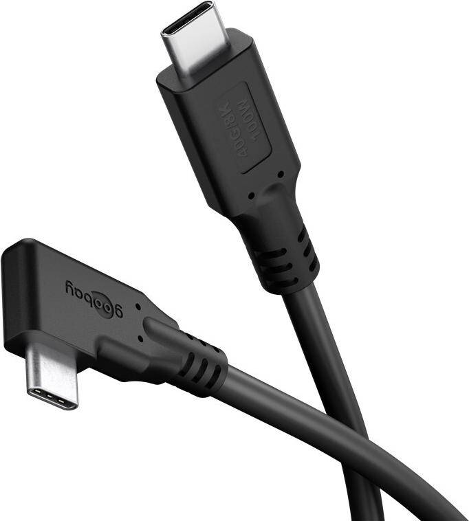 Goobay USB-C -Kabel 90° USB4 2 m schwarz