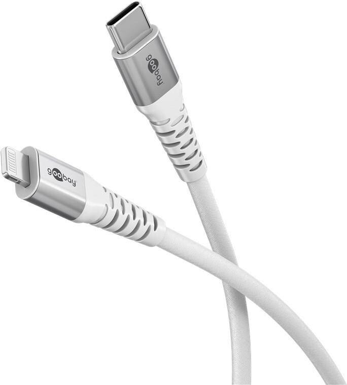 Goobay Lightning auf USB-C™ Supersoftes Textilkabel mit Metallsteckern, 1 m (74519)