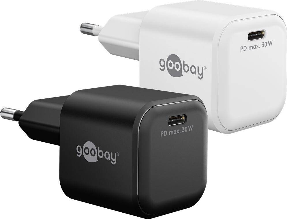 Goobay USB-C™ PD GaN Schnellladegerät Nano (30 W) schwarz (79152)