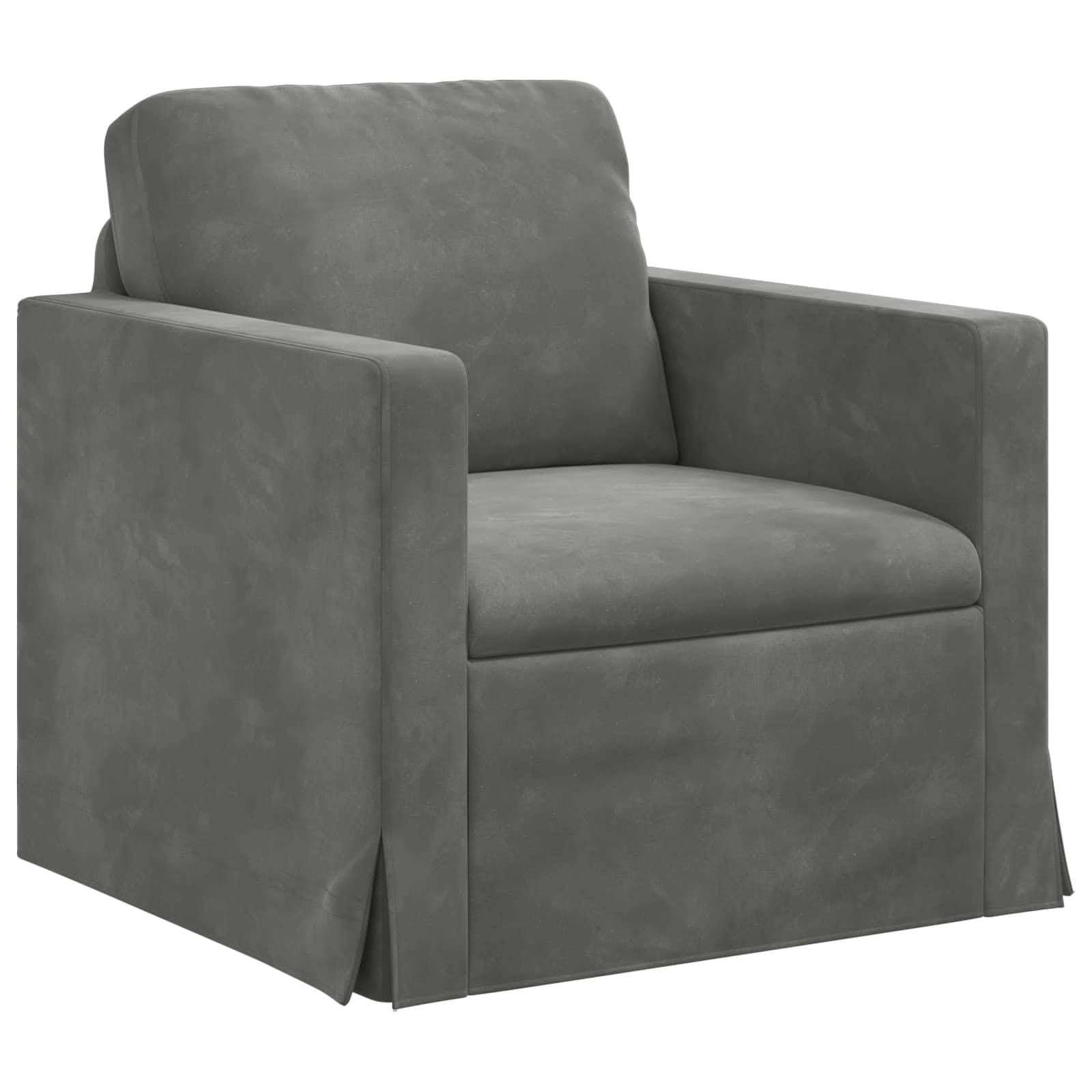 vidaXL Sofa Set 2 pcs Dunkelgrau 228 x 78 x 80 cm Samt