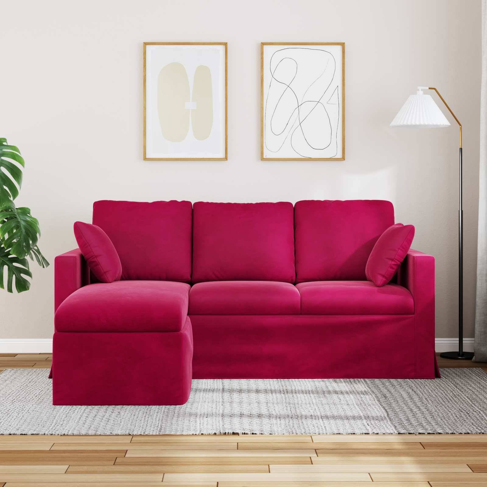 vidaXL Sofa Weinrot 178 x 134 x 80 cm Samt