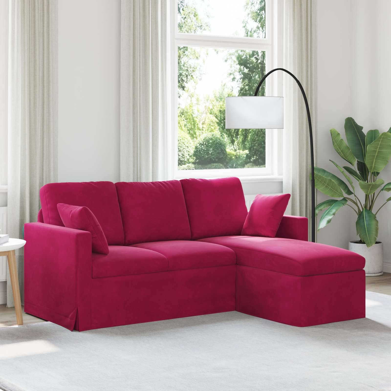vidaXL Sofa Weinrot 178 x 134 x 80 cm Samt