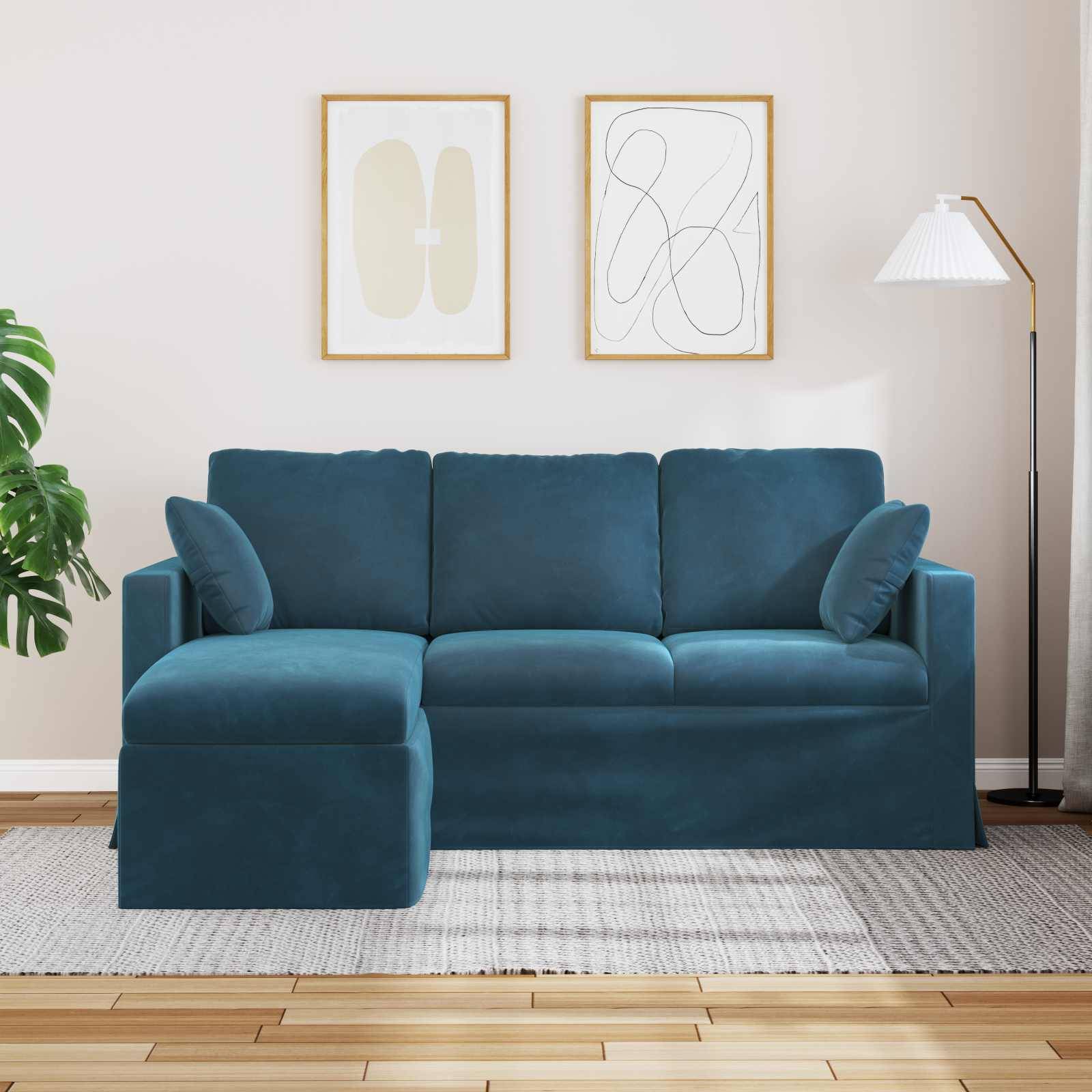 vidaXL Sofa Blau 178 x 134 x 80 cm Samt