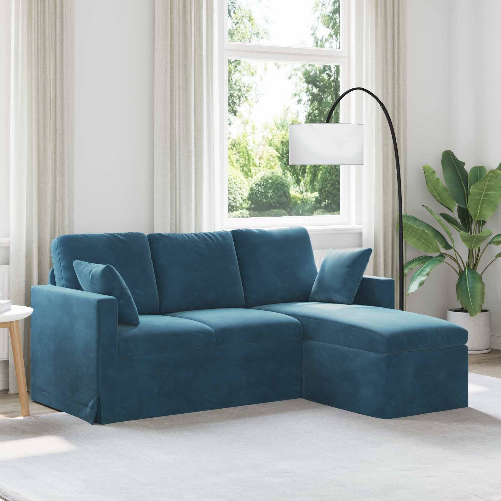 vidaXL Sofa Blau 178 x 134 x 80 cm Samt