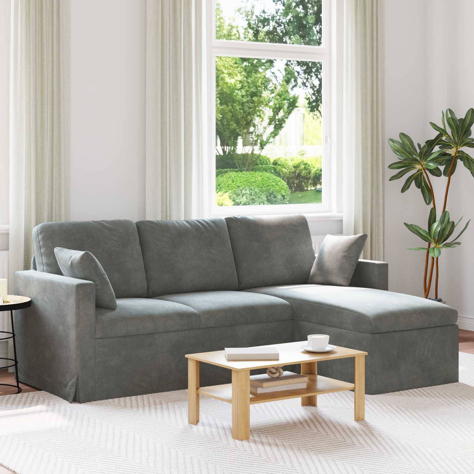 vidaXL Sofa Dunkelgrau 198 x 134 x 80 cm Samt