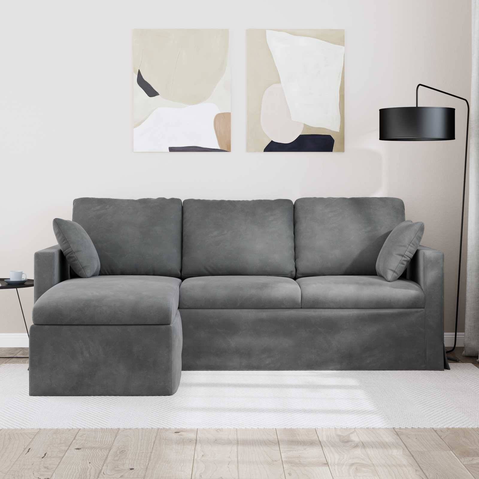 vidaXL Sofa Dunkelgrau 198 x 134 x 80 cm Samt