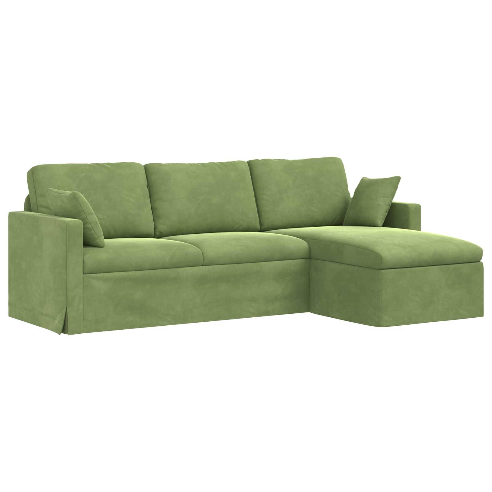 vidaXL Sofa Hellgrün 228 x 134 x 80 cm Samt