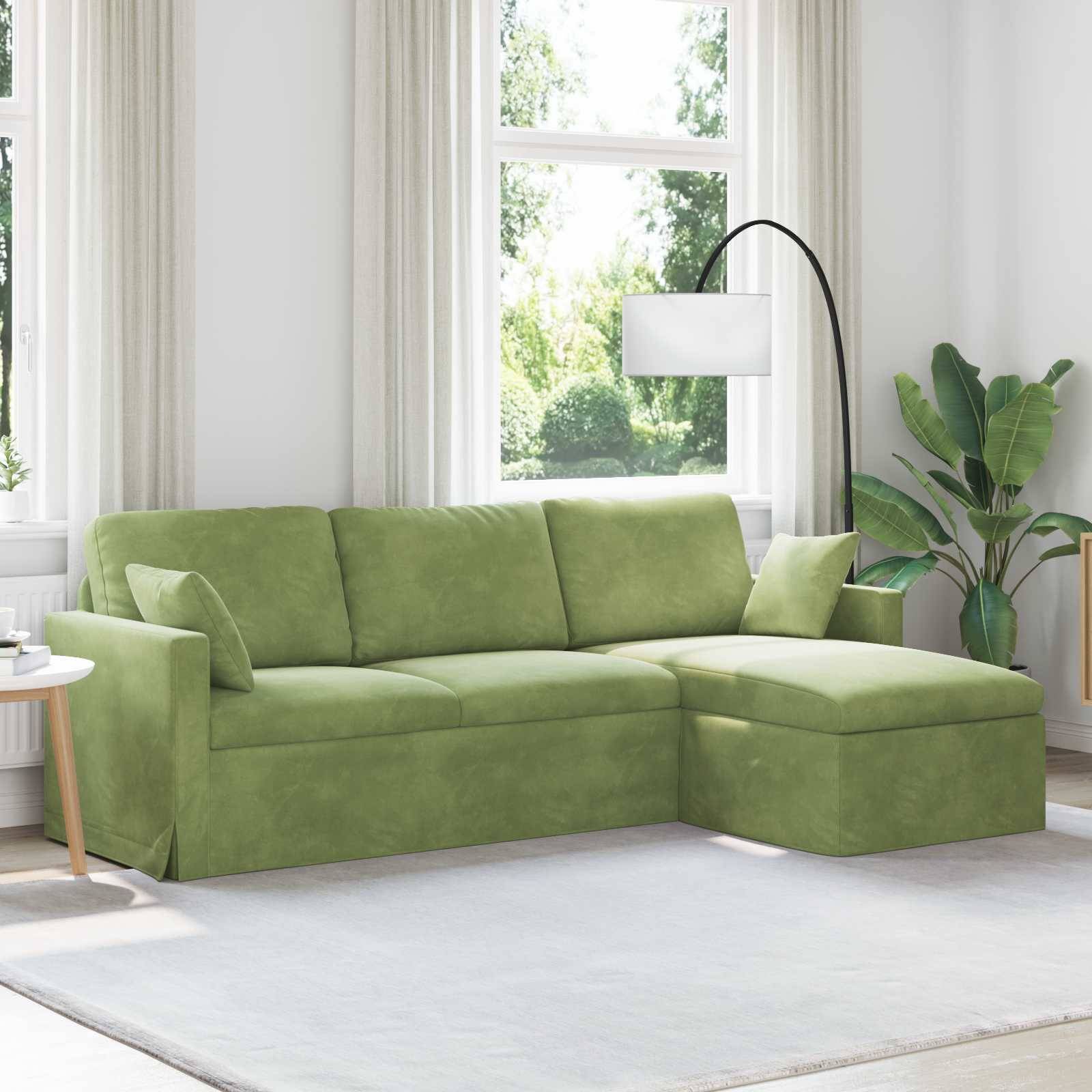vidaXL Sofa Hellgrün 228 x 134 x 80 cm Samt