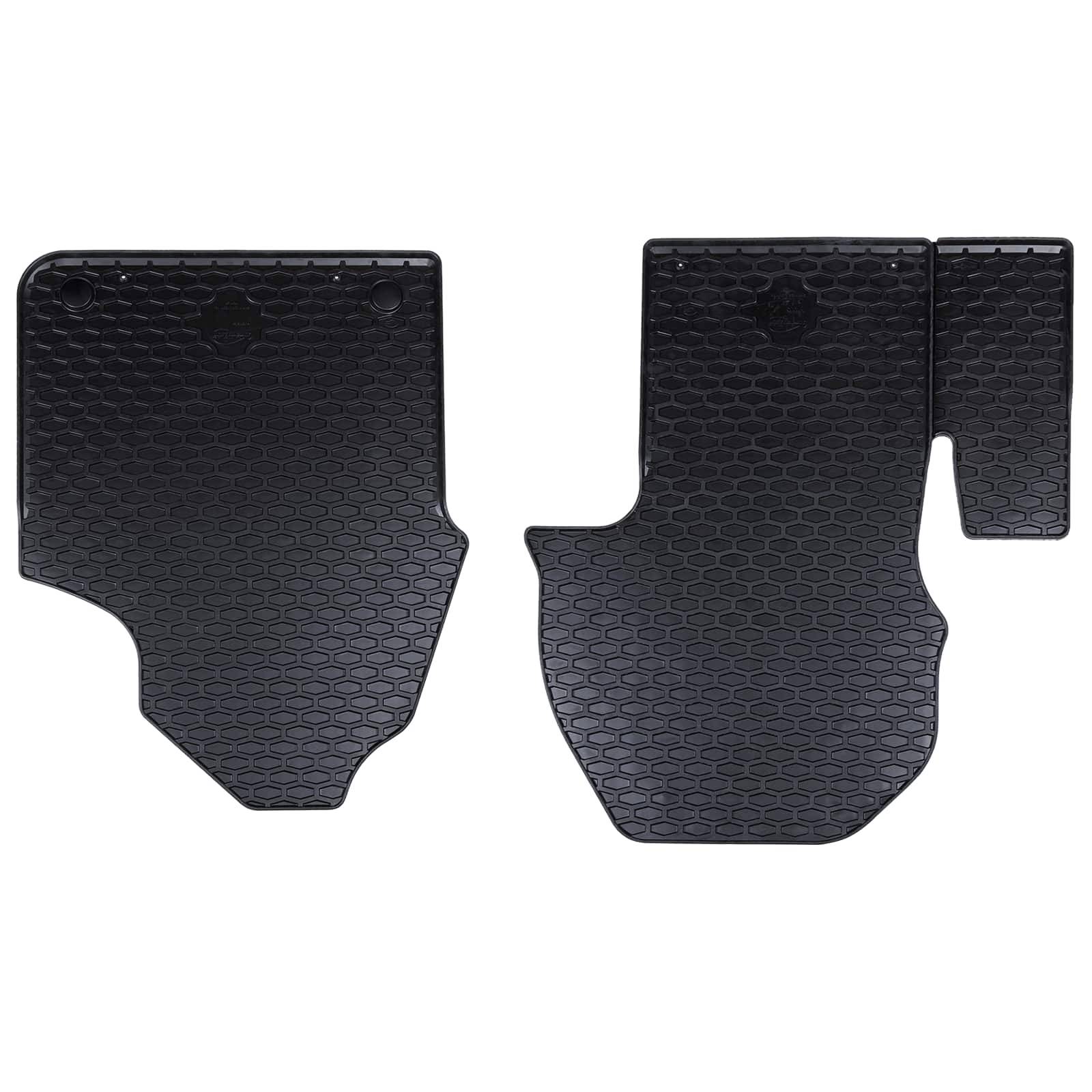 vidaXL Autofußmatte 2 pcs Schwarz Gummi