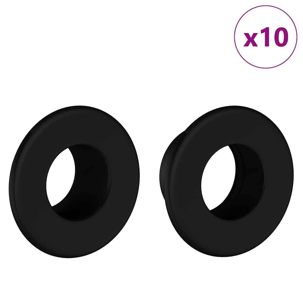 vidaXL Tischfußball Tisch-Stopper 10 pcs Schwarz 3 x 3 x 1,4 cm HIPS