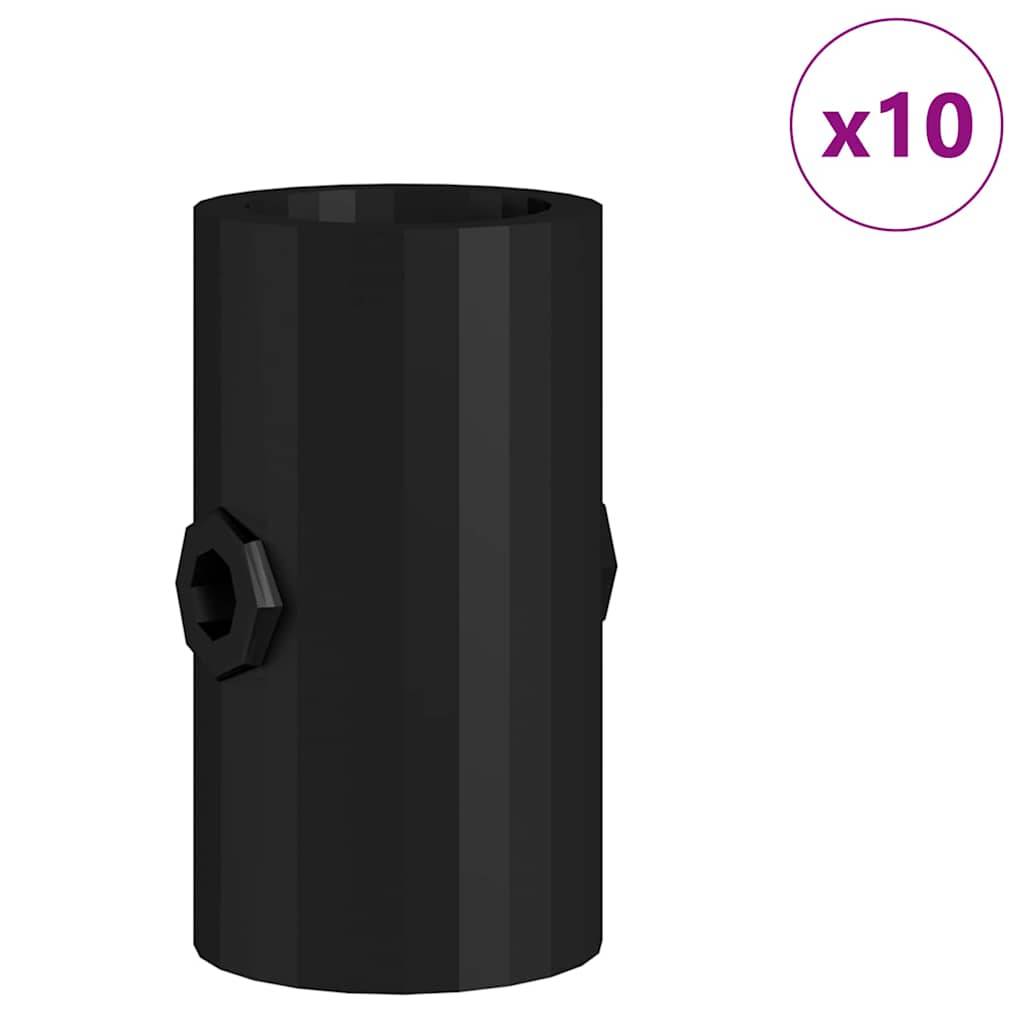 vidaXL Tischfußball Tisch-Stopper 10 pcs Schwarz 1,7 x 1,7 x 3,2 cm PP