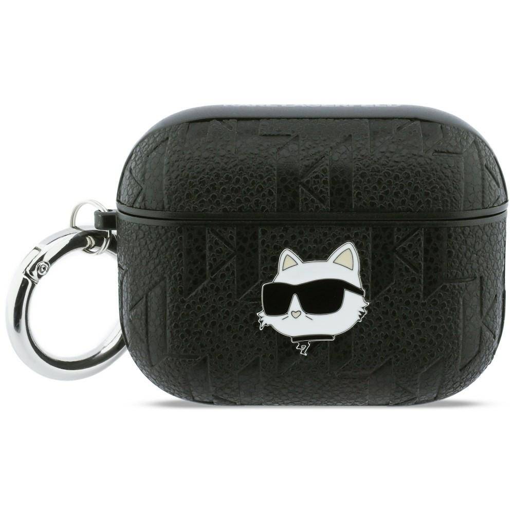 Hülle Case AirPods Pro 3 Karl Lagerfeld Kunststoff schwarz Logo Katze Metall Pin