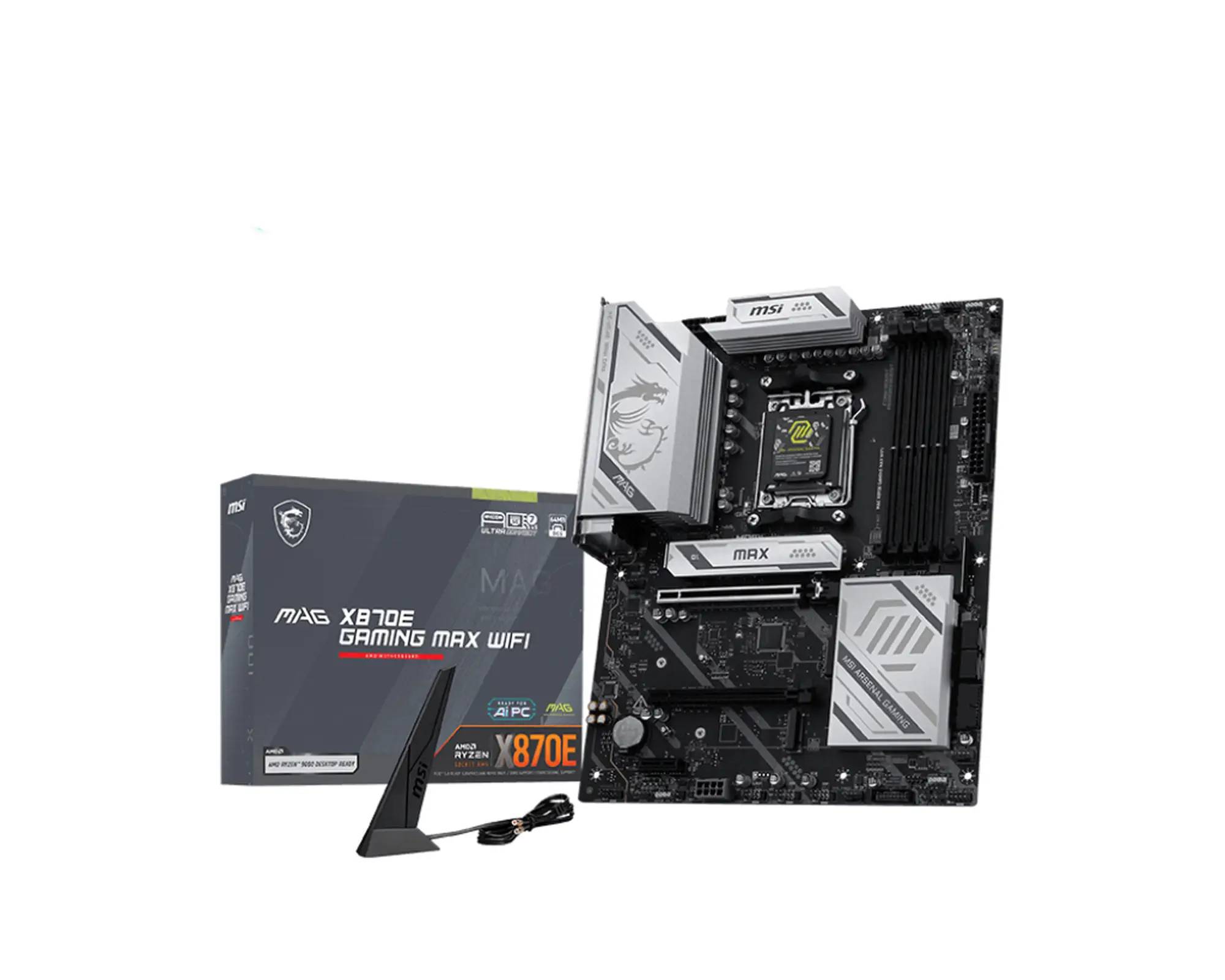 MSI MAG X870E GAMING MAX WIFI - Motherboard - ATX - Socket AM5 - AMD X870E Chipsatz - USB4, USB-C 3.2 Gen2, USB 3.2 Gen 2, USB 3.2 Gen 1, USB-C 3.2