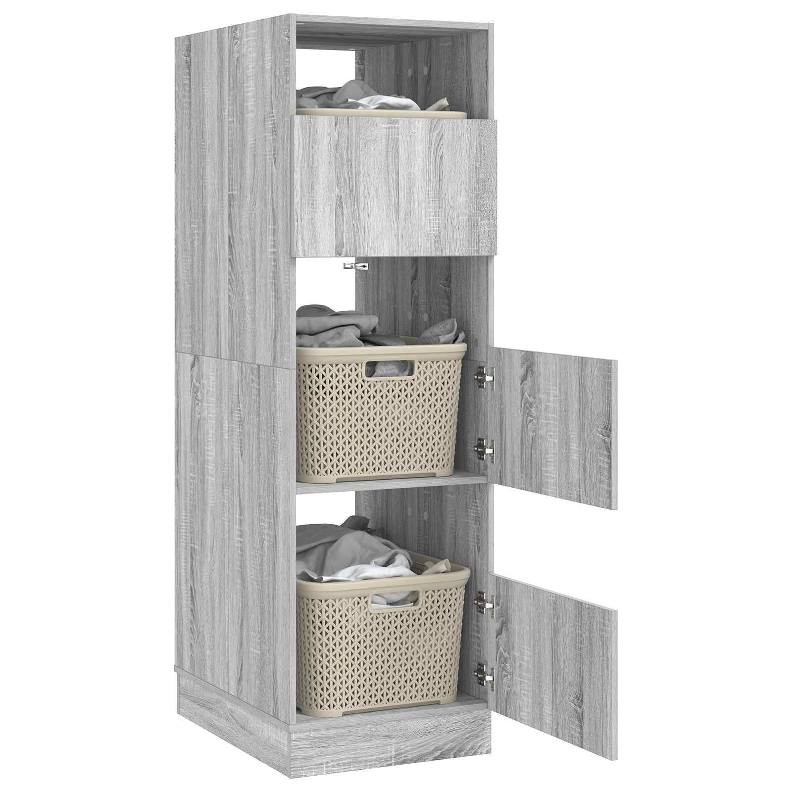 vidaXL Wäscheschrank Graues Sonoma 50 x 68 x 162 cm Holzwerkstoff