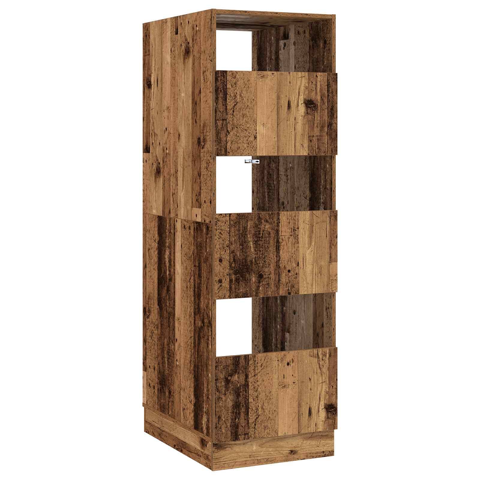vidaXL Wäscheschrank mit Speicher mit Tür Altholz Holzwerkstoff